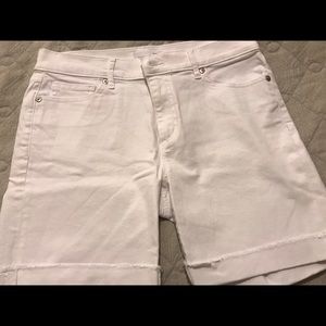 LOFT white denim shorts